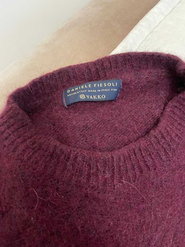 Vakko Bordo Kadın Yün Örgü Kazak - Görsel 2