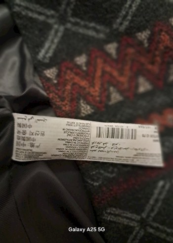 Desenli Bohem Gri Kadın Kaban - Görsel 4