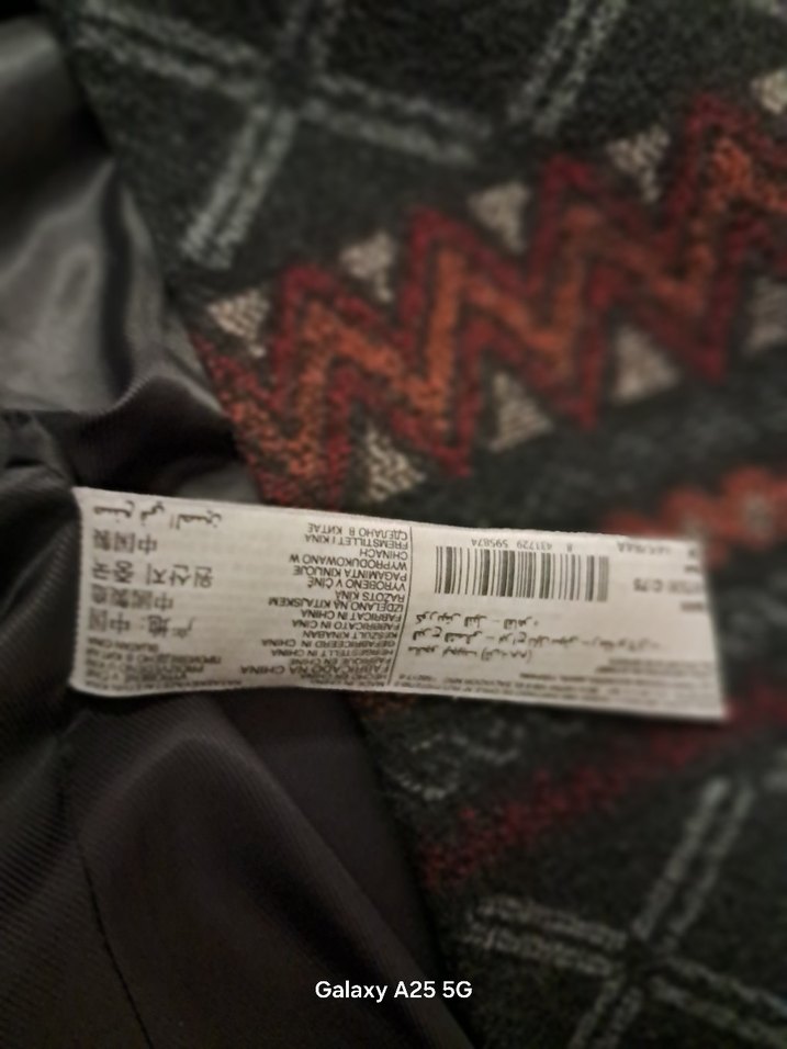 Desenli Bohem Gri Kadın Kaban - Görsel 4