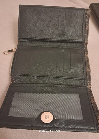 Kahverengi Baskılı Deri Fermuarlı Kadın Cüzdanı - Görsel 5