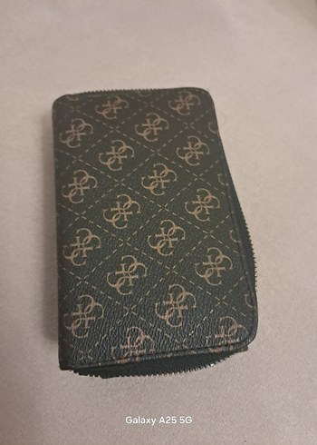 Kahverengi Baskılı Deri Fermuarlı Kadın Cüzdanı - Görsel 2