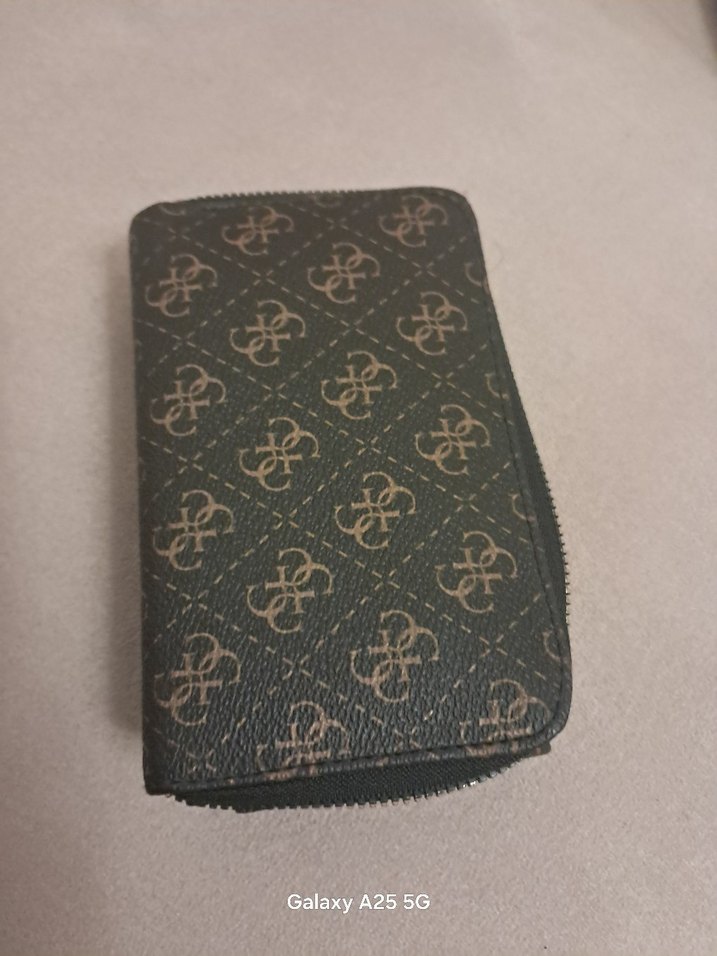 Kahverengi Baskılı Deri Fermuarlı Kadın Cüzdanı - Görsel 2