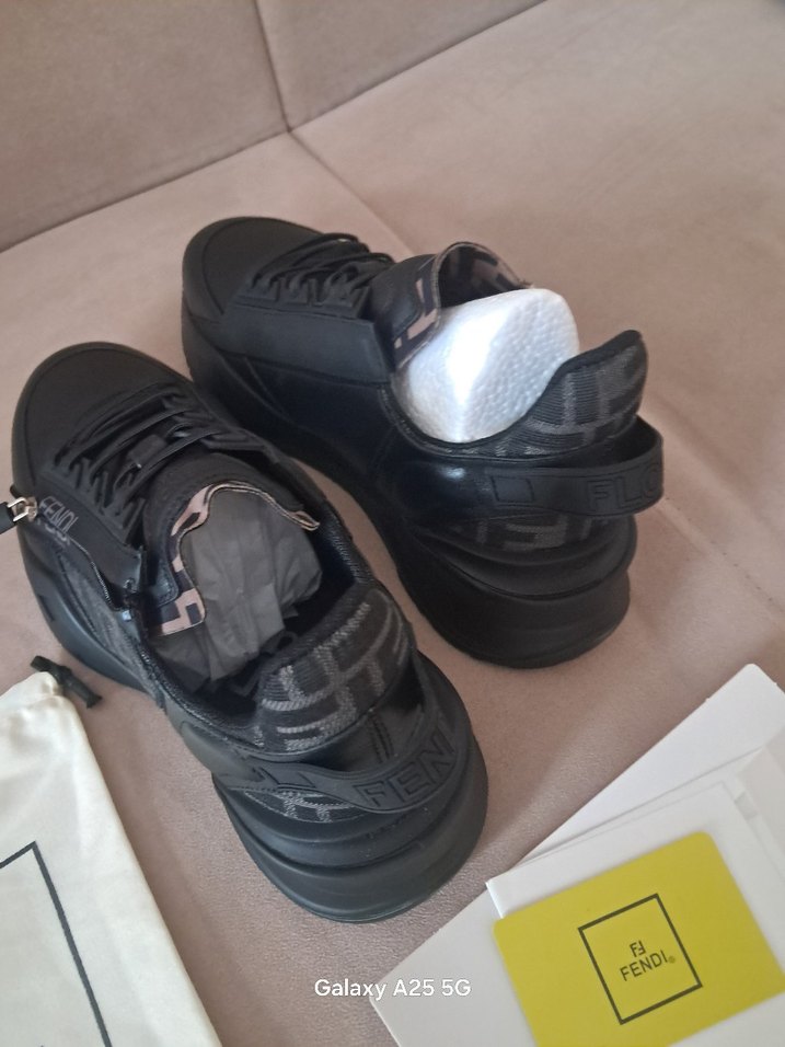 siyah deri Fendi oxford snekars - Görsel 2