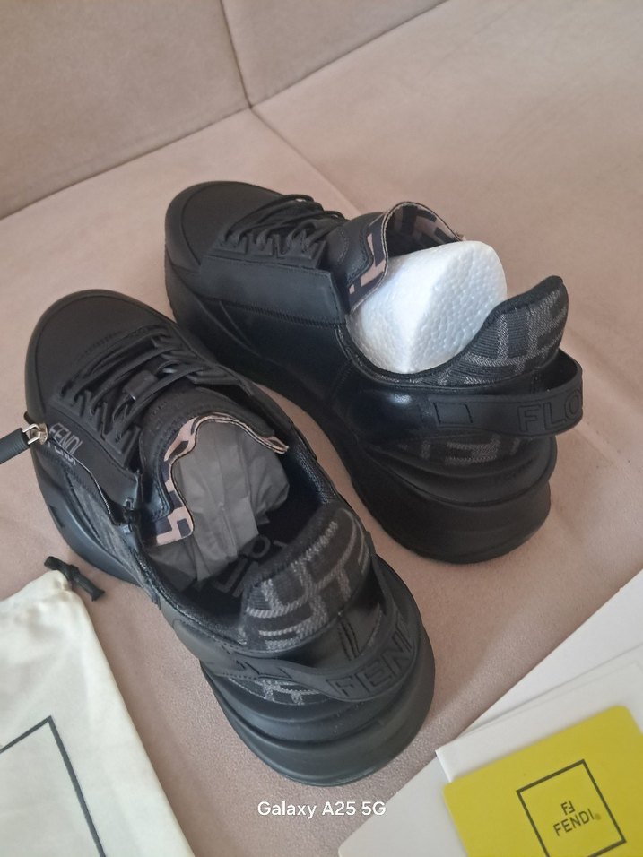 siyah deri Fendi oxford snekars - Görsel 4