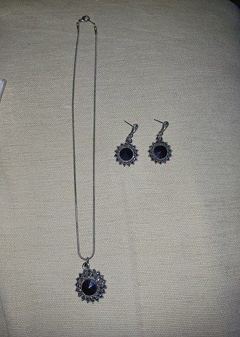 Gri İşlemeli Kadın Takı Seti - Görsel 2