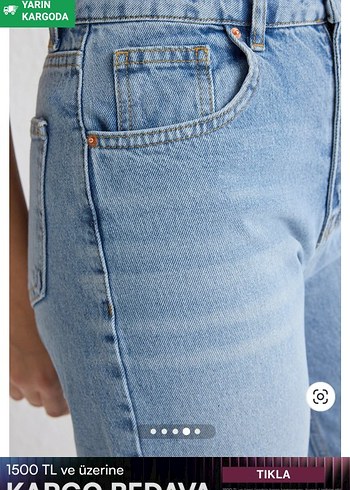 Kadın Açık Mavi Normal Boy Denim Pantolon - Görsel 4