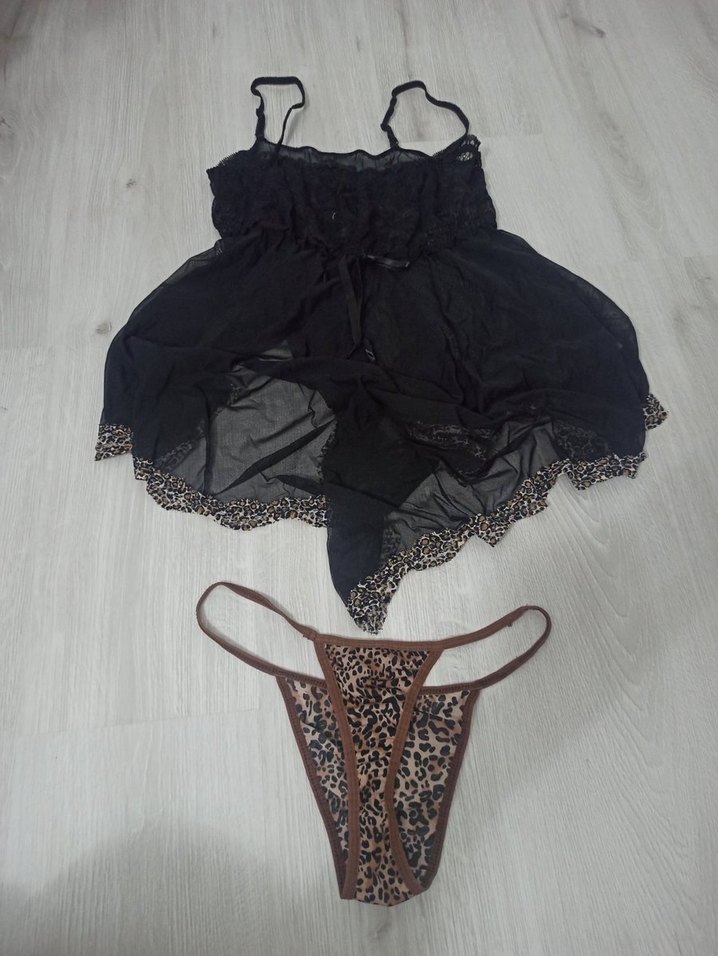 Leopar Desenli Kahverengi Sütyen Takımı - Görsel 3