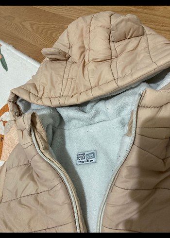 Kapüşonlu Erkek Çocuk Bej Mont - Görsel 3