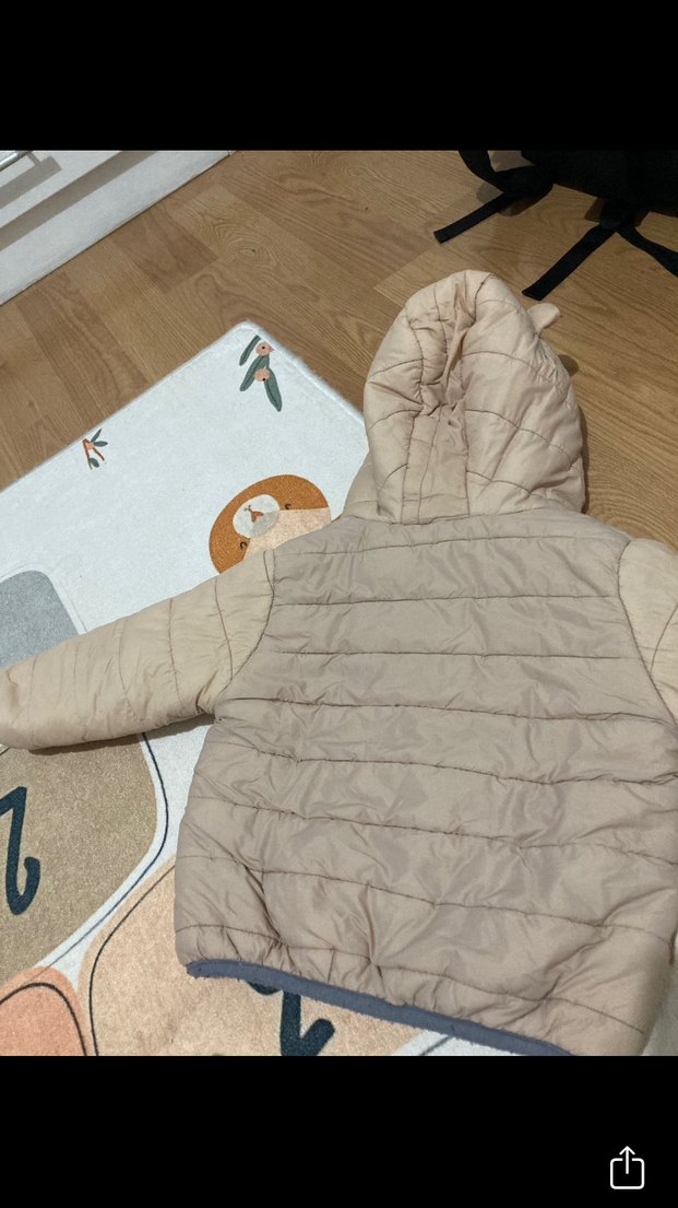 Kapüşonlu Erkek Çocuk Bej Mont - Görsel 2