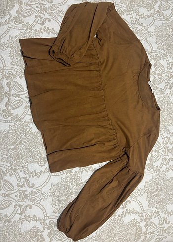 Bohem Tarz Kadın Kahverengi Süet Bluz - Görsel 3