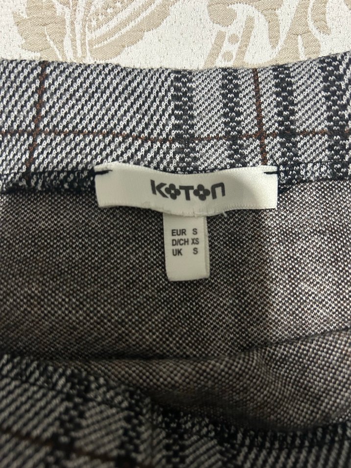 Gri Kareli Pilili Midi Kadın Etek - Görsel 2