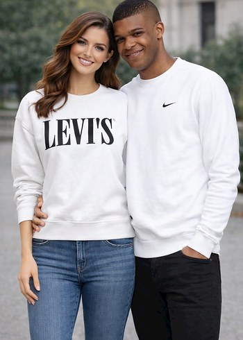 Levis Levi S Beyaz Baskili Kadin Sweatshirt Xs S M L Xl Unisex Urun