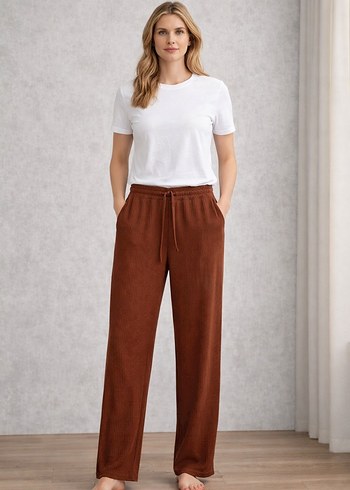 Bordo Rahat Kesim Kadın Kumaş Pantolon ( renk için dm ) - Görsel 5