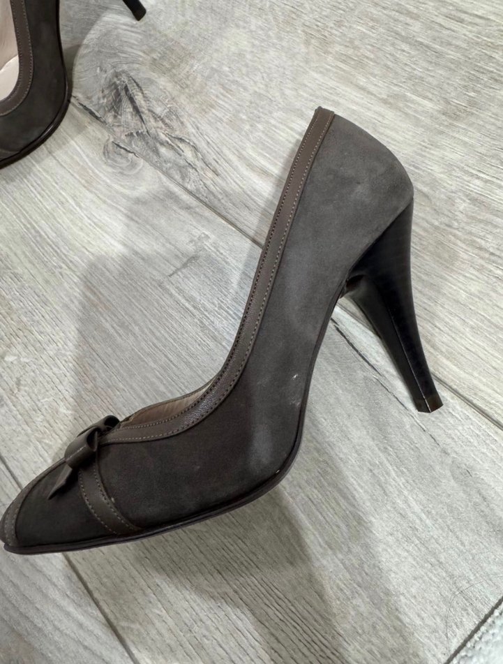 Kahverengi Süet Stiletto Kadın Ayakkabı - Görsel 3