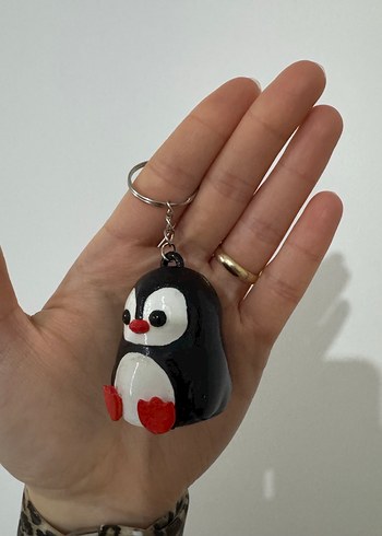 Renkli Püsküllü Penguen Anahtarlık - Görsel 3