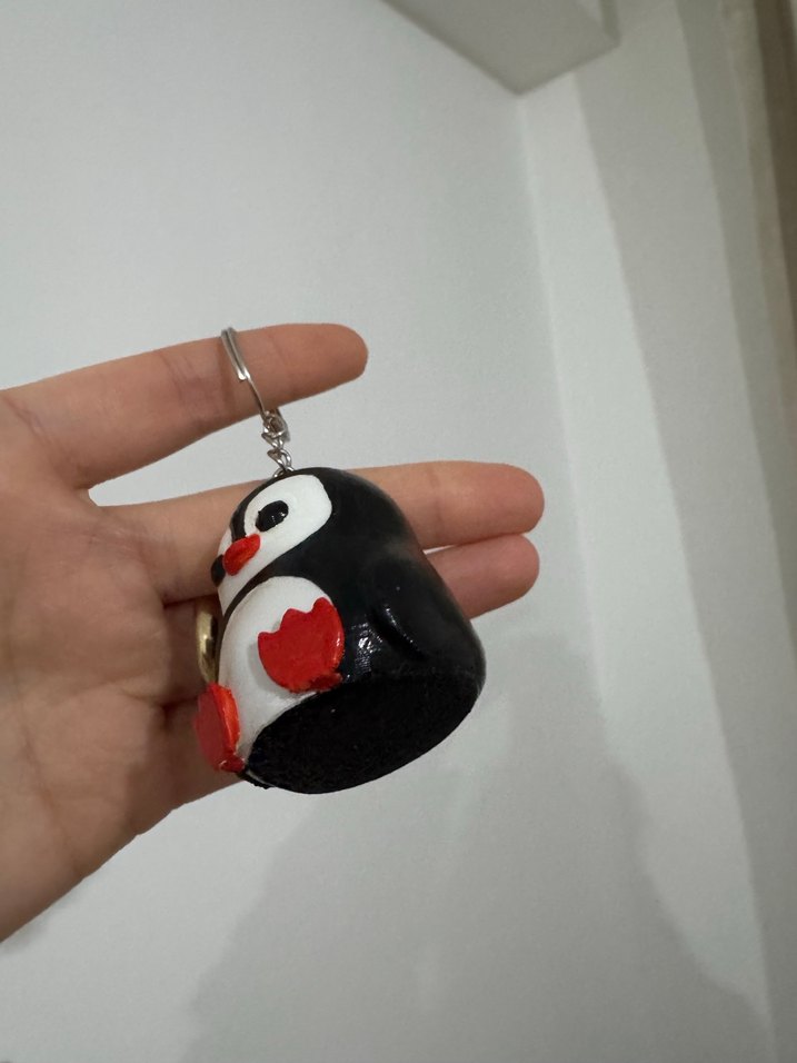 Renkli Püsküllü Penguen Anahtarlık - Görsel 2