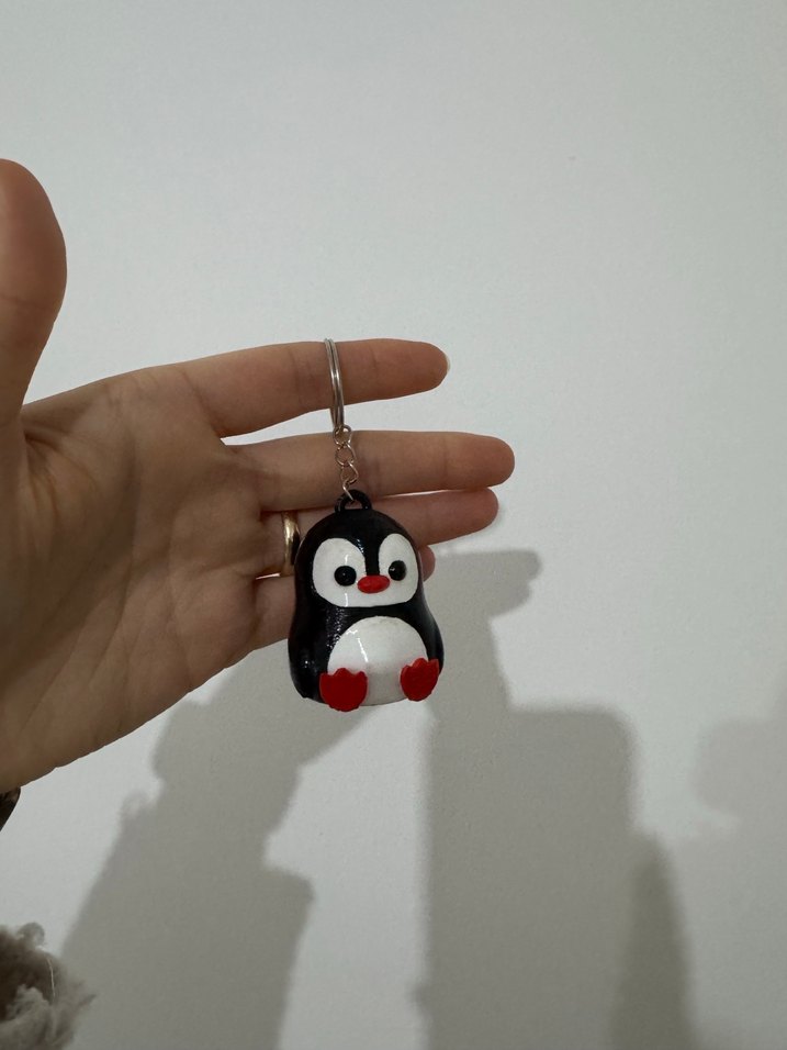 Renkli Püsküllü Penguen Anahtarlık - Görsel 5