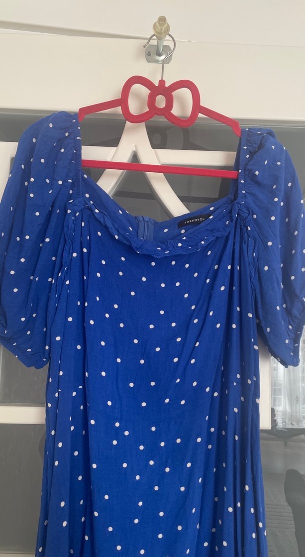 Mavi Uzun Salaş Elbise - Görsel 2