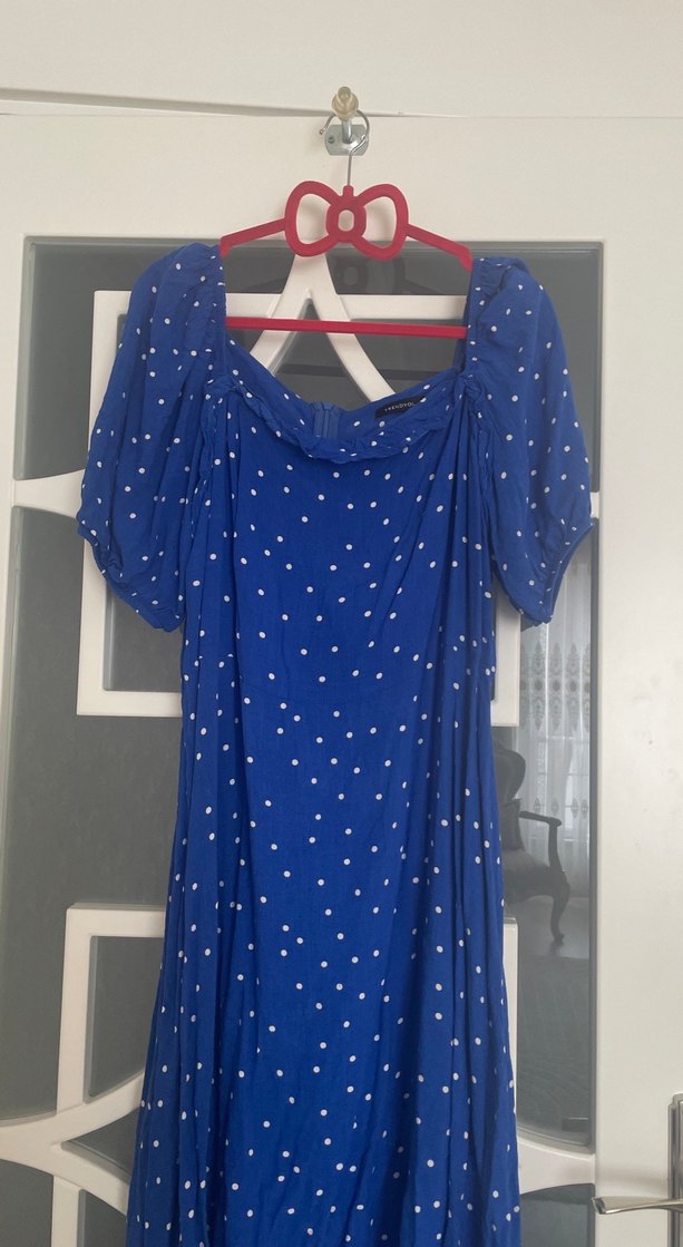 Mavi Uzun Salaş Elbise - Görsel 4