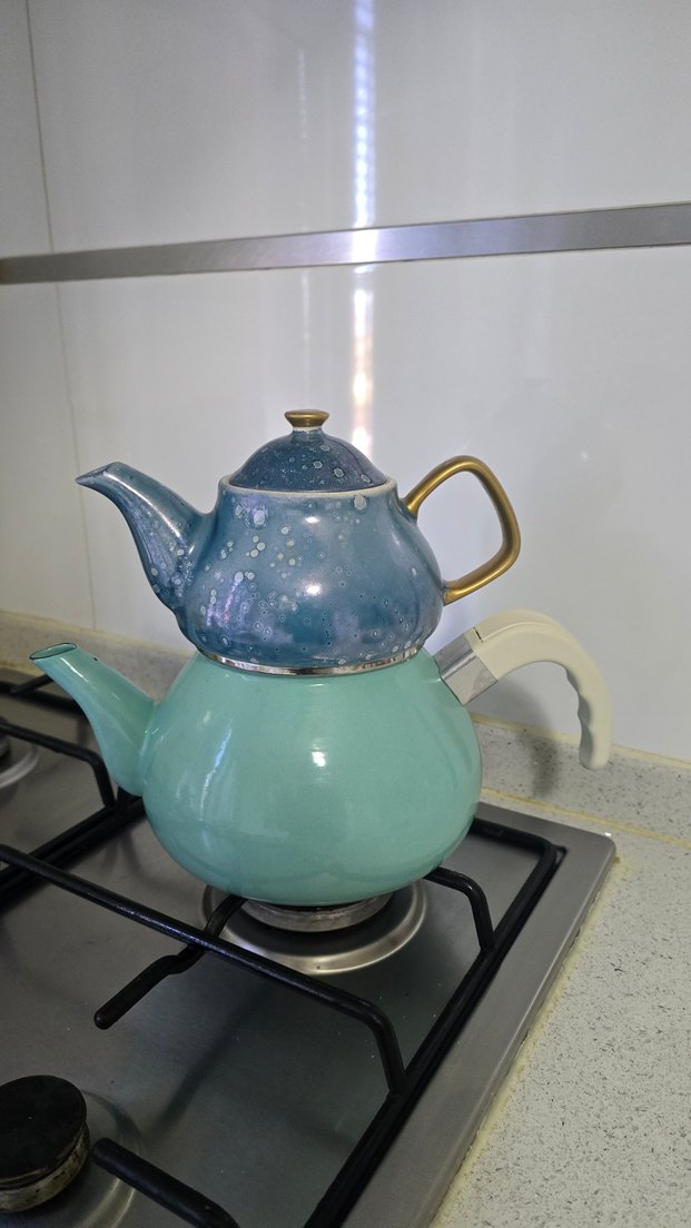 Pastel Mavi Çaydanlık Seti - Görsel 2