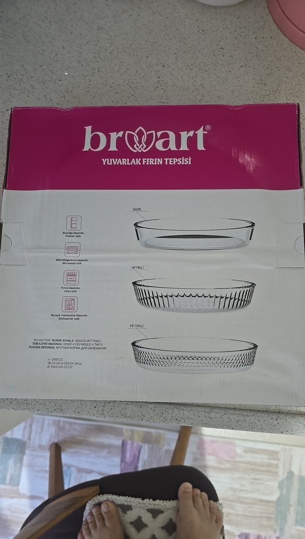 Broart Yuvarlak Pembe Fırın Tepsisi - Görsel 2