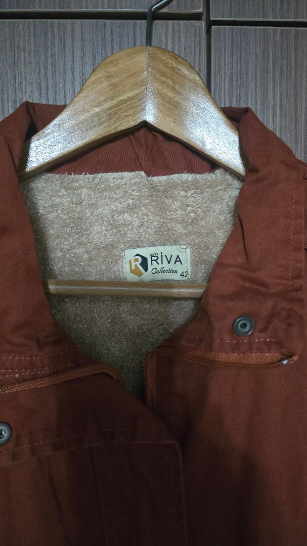 Düğmeli Kahverengi Süet Midi Kadın Ceket - Görsel 2