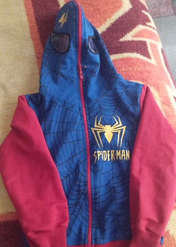 Çocuk Spider-Man Kapüşonlu Fermuarlı Sweatshirt - Görsel 3