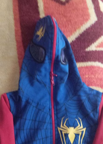 Çocuk Spider-Man Kapüşonlu Fermuarlı Sweatshirt - Görsel 2