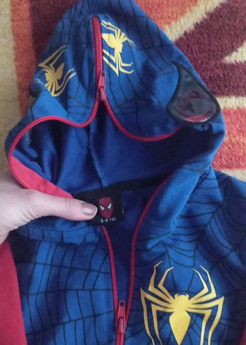 Çocuk Spider-Man Kapüşonlu Fermuarlı Sweatshirt - Görsel 4