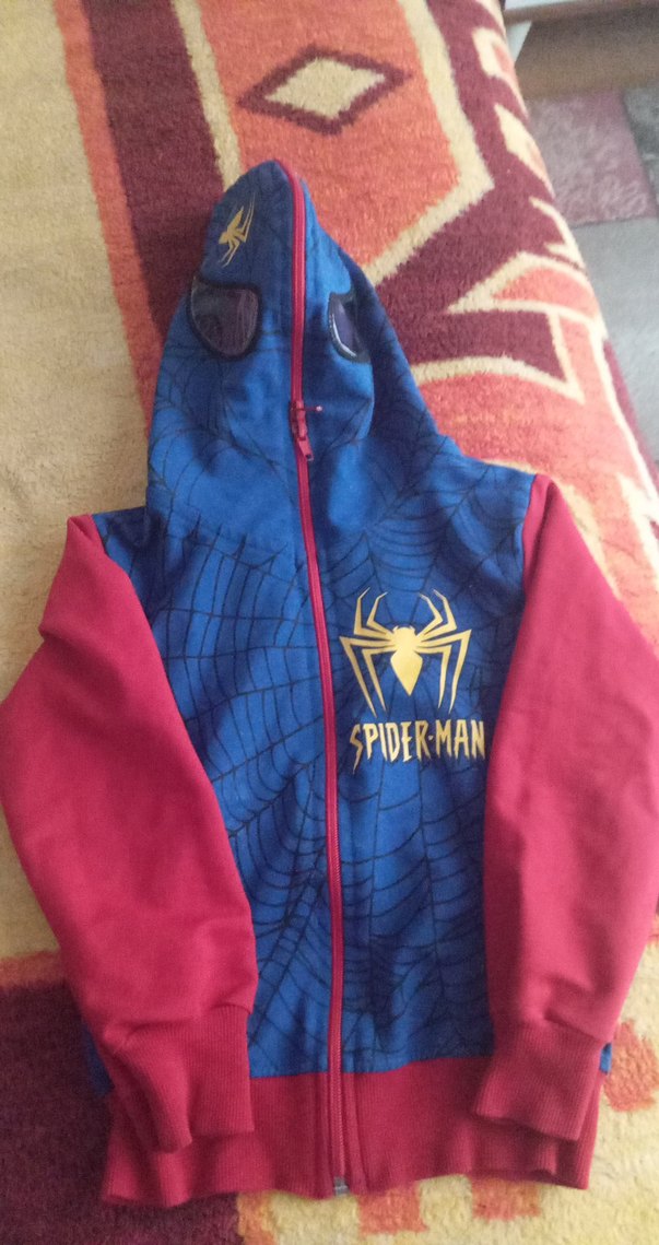 Çocuk Spider-Man Kapüşonlu Fermuarlı Sweatshirt - Görsel 3