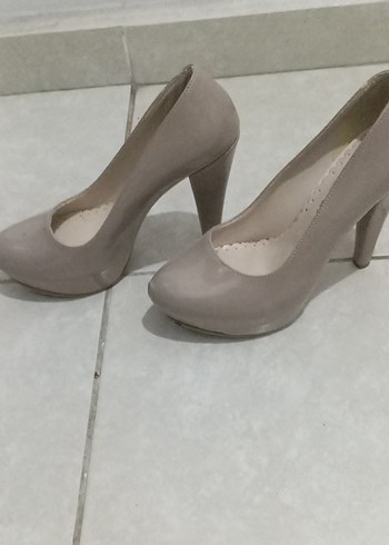 Bej Yılan Desenli Stiletto Topuklu Kadın Ayakkabı - Görsel 3