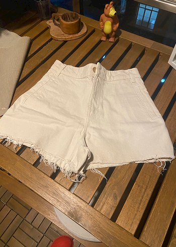 Bej Rahat Kesim Midi Kot Şort - Görsel 2