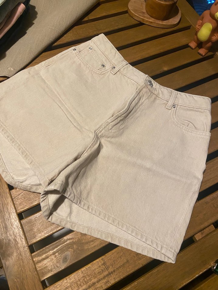 Bej Mini Kadın Kot Şort - Görsel 2