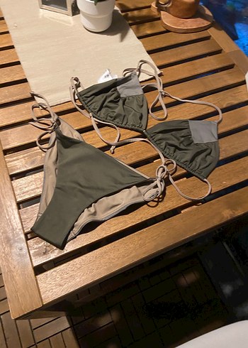 Kadın Haki Strappy Bikini Takımı - Görsel 2