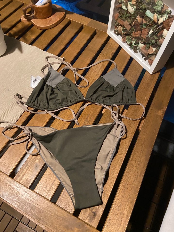 Kadın Haki Strappy Bikini Takımı - Görsel 3