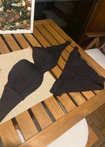 Siyah Mini Bohem Straplez Bikini - Görsel 3