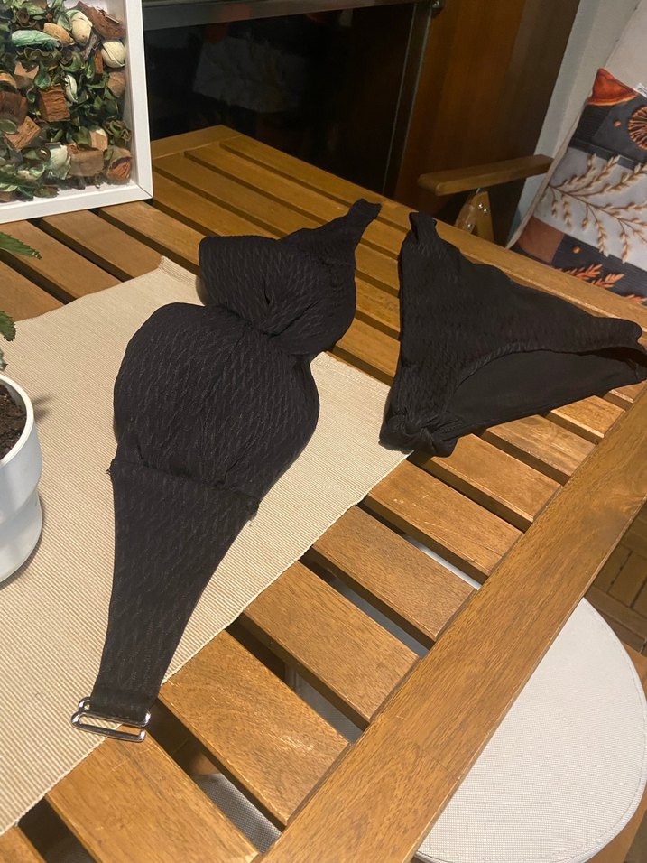 Siyah Mini Bohem Straplez Bikini - Görsel 2