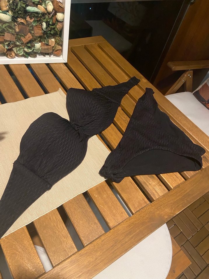 Siyah Mini Bohem Straplez Bikini - Görsel 3