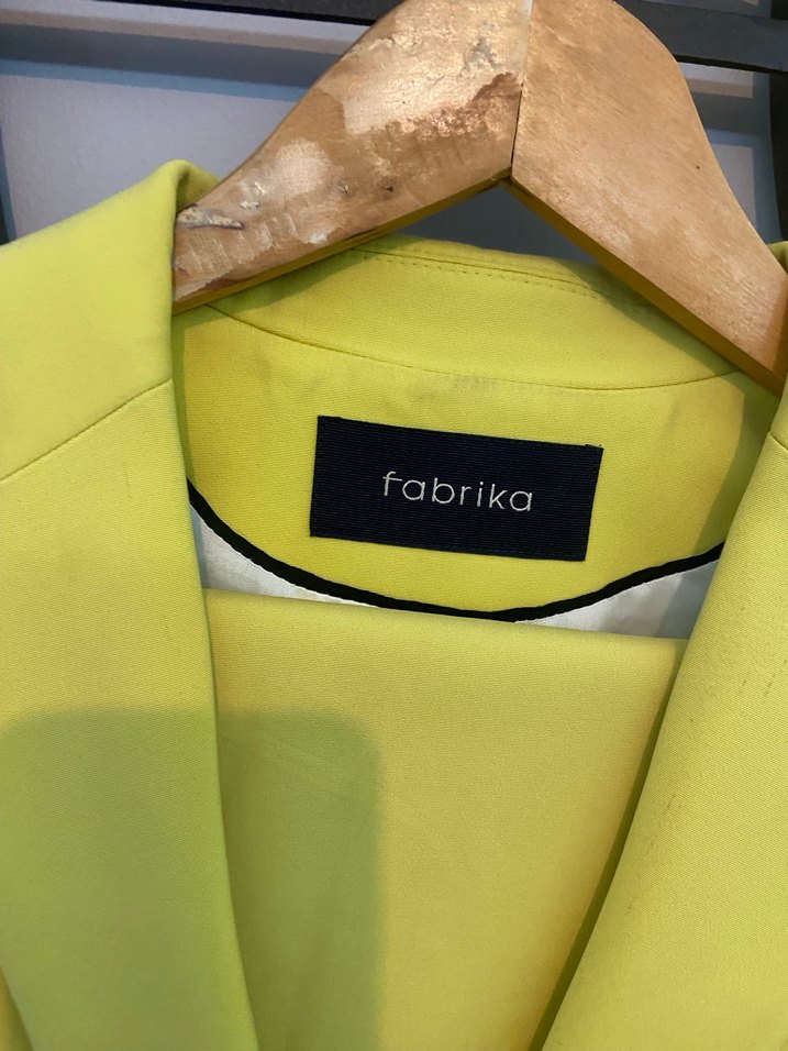 Sarı Düğmeli Kadın Blazer Ceket pantolon - Görsel 2