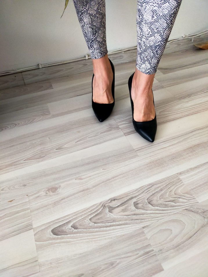 Kadın Siyah Rugan Stiletto Topuklu Ayakkabı - Görsel 4