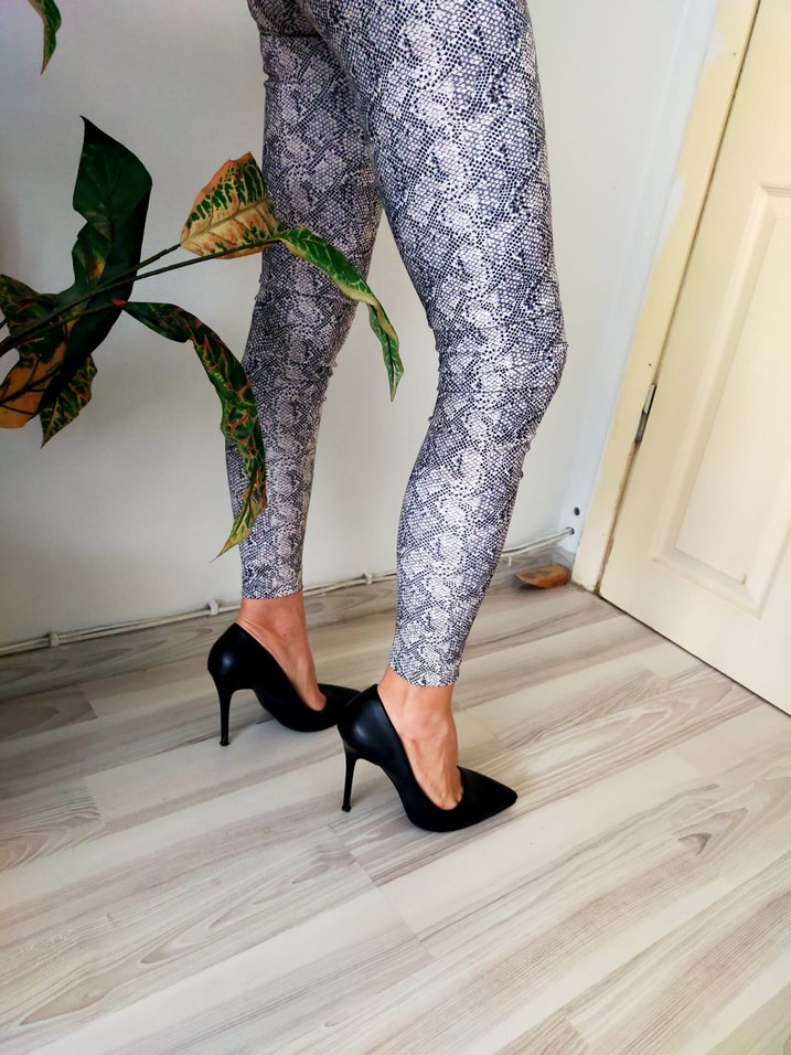 Kadın Siyah Rugan Stiletto Topuklu Ayakkabı - Görsel 5