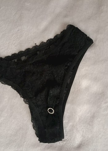 Siyah dantelli kadın silip - Görsel 4