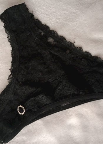 Siyah dantelli kadın silip - Görsel 3