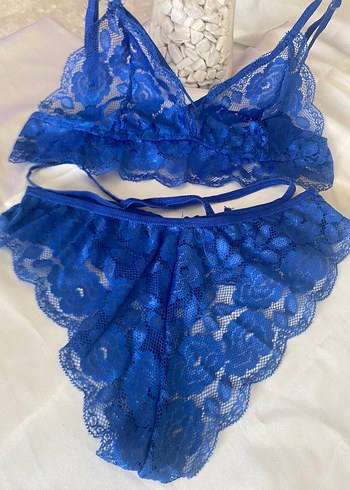 Mavi Dantel Mini Bohem Sütyen - Görsel 4