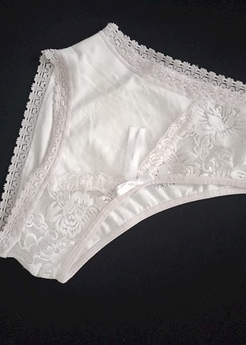 beyaz dantel detaylı kadın silip - Görsel 7