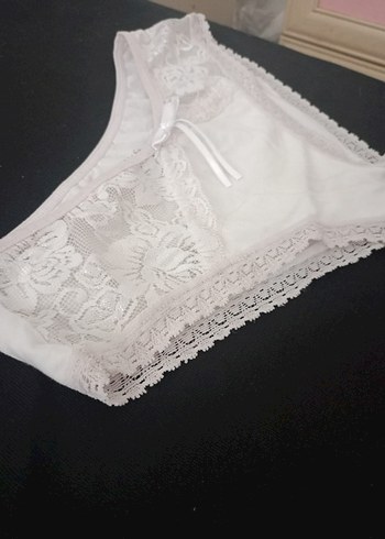 beyaz dantel detaylı kadın silip - Görsel 5