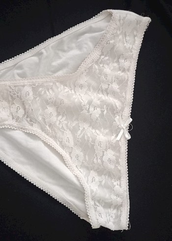 beyaz dantel detaylı kadın silip - Görsel 2