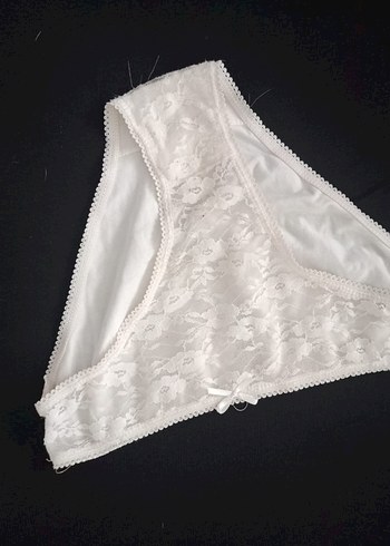beyaz dantel detaylı kadın silip - Görsel 3