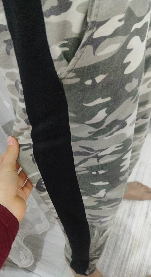 Gri Kamuflaj Desenli Bol Kesim erkek pijama - Görsel 5