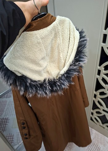 kahverengi Uzun Kadın Kışlık mont - Görsel 4